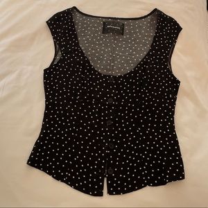 Reformation Black and White Polka Dot Blouse